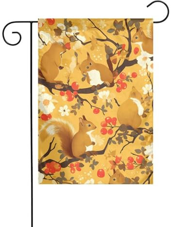 YYHWHJDE Gartenflagge, 30,5 x 45,7 cm, hochwertige Polyester-Flagge für Hof, Garten und Terrasse, Dekoration, Eichhörnchen im Baum