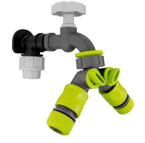 Wall Flange Kit 20mm MDPE - designed for secure and efficient connections with 20mm MDPE pipes suitable for Gardening, Backyard, Around the House, Farmhouse (PP Bib Tap with Tap Splitter & Connectors)