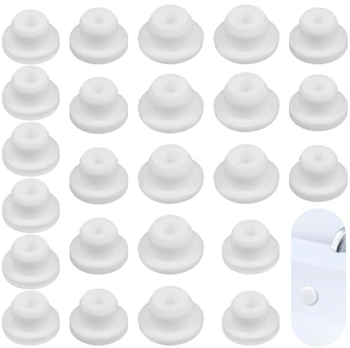 YUEARN 24Pcs Silicone Hole Plug Waterproof Plug Tube Plugs Soft Hole Plug White Bathtub Jet Covers 3 Sizes Fit for 14mm 15mm 16mm Bathtub Hole
