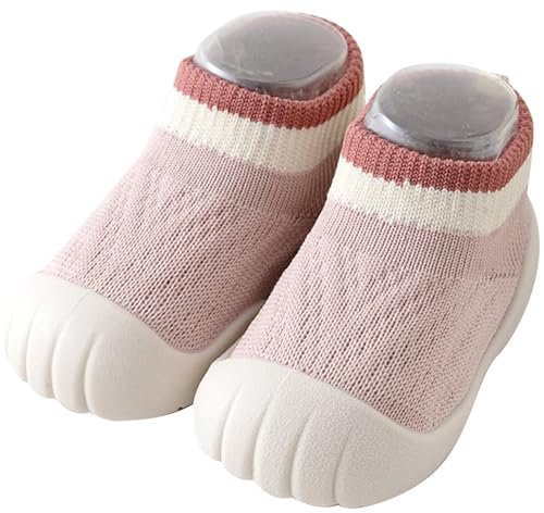 Aggroot Chaussures Premiers Pas Bébé Garcon Fille Chaussure de Marche pour bébés Chaussons respirants antidérapants Enfant Baskets,Rose,18-24 Mois/CN13.5