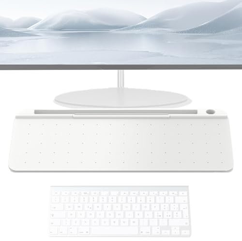 Geteawily Schreibtisch-Trockenlöschtafel, Glas-Whiteboard | Desktop-Tastaturständer für kleine Computer - Schreibtisch-Organizer mit 3 Markern, Whiteboard-Pad, Computer-Tastatur-Ständer für