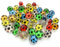 Senvianda 50 Stück Flummis 32mm, Fußball, Flummies für Kinder, Gummiball Flummi, Bunte Flummis Gummibälle, Flummibälle für Kindergeburtstag, Party