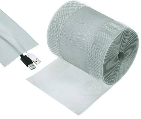 sourcing map Carpet Cord Cover, 10ft Floor Cover Cord Strip Wire Protector Cable Management for Office Home, Grey