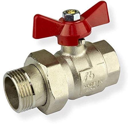 Stabilo-Sanitaer Kugelhahn 1 Zoll DN25 mit Flügelgriff für Wasser Messing Kugelventil Absperrventil Heizung Absperrhahn