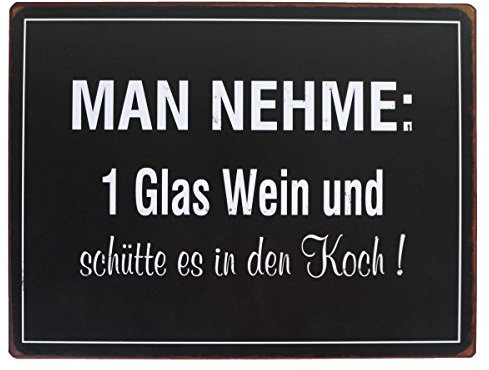 Unbekannt LaFinesse - Man nehme: 1 Glas Wein...! Metallschild | LF-em4930 | 5712376149300