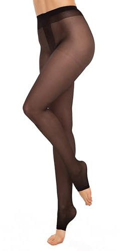 GLAMORY Damen Glamory Toeless 20 Zehenfreie Feinstrumpfhose Strumpfhose, Schwarz, L-(44-46) EU
