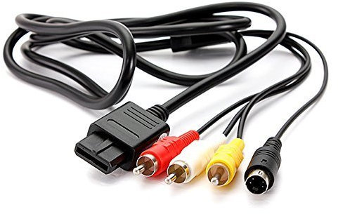 Childhood 6ft AV TV Câble vidéo AV S Port pour Gamecube Snes NGC N64 Console