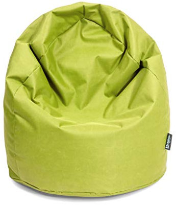 BuBiBag Sitzsack für Kinder in Tropfenform mit ÖKOTEX 100 - Outdoor Sitzsack oder als Indoor Gaming Sitzsack, Kindersitzsack für das Kinderzimmer, gefüllt mit EPS-Perlen (Lime)