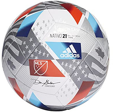 adidas Unisex-Erwachsene MLS Trainingsball Ball, Weiß/Eisen Metallic/Silber Metallic/Pantone, 5