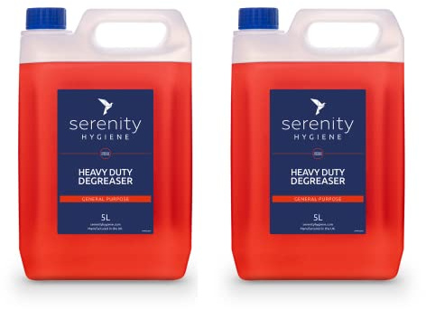 Multi Purpose Concentrated Degreaser - Powerful Grease Removal - Up to 50 Litres from 1 bottle - Use on floors, walls, patio cleaning, engine parts, bike chains and more - 5 Litre Pack of 2