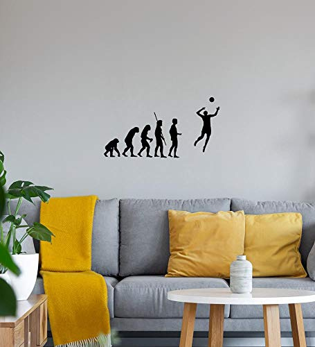 Evolution Volleyball Wandtattoo Schwarz Aufkleber 40 x 21 cm