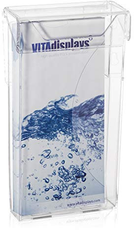 VITAdisplays 5 Stück Wetterfeste Prospektbox mit Deckel als Prospekthalter für den Außenbereich im DIN lang (DL) trifold Flyer Format