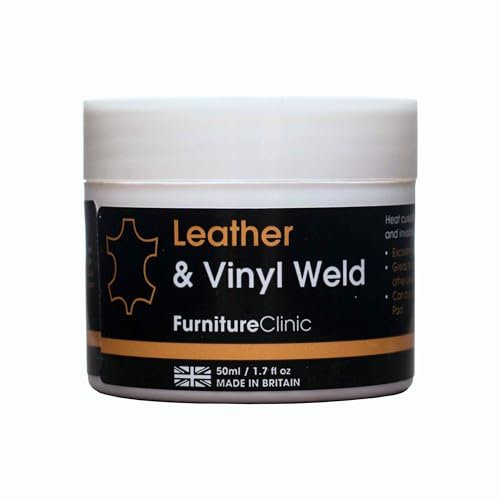 Furniture Clinic Leather & Vinyl Weld 50ml - Heat Cured, Flexible Filler Used for a Quick and Invisible Repair in Leather