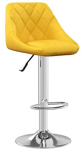 vidaXL Barhocker Höhenverstellbar Drehbar Küchenhocker Barstuhl Tresenhocker Thekenhocker Tresenstuhl Bistrohocker Bar Stuhl Hocker Senfgelb Samt