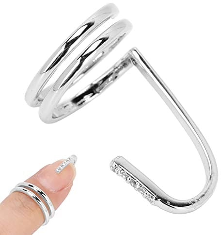 TARSHYRY Fingernail Ring, Decorative Nail Ring Fashion Fingertip Jewelry Nail Art Ring Ladies Wearing Nail Accessories(3050 Platinum)