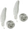 AERZETIX - C56841 - Lot de 2 Broches métalliques plume 7x30 mm - bijoux veste manteau mercerie vêtements tenue décoration