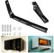 QINERSAW 2 PCS Support Mural Four Micro-ondes en Acier Inoxydable 304 Support Micro Onde Mural Noir Support de Montage Mural pour Four à Micro-ondes Support Mural Micro Onde Cuisine, 23.7 * 20 * 4cm