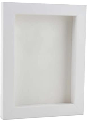 18x24 Shadow Box Frame White Wood | with a 3/4 Usable Display Depth | Includes a White Real Suede Texture Acid-Free Backing Board, UV Resistant Acrylic, and Hanging Hardware