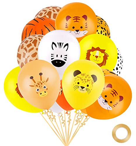 Ainiv 15Pezzi Palloncini Set di Animale, 12 Pollici Confetti Lattice Palloncini per Compleanno Matrimonio Anniversario Bambini Baby Shower Feste la Laurea Decorazioni