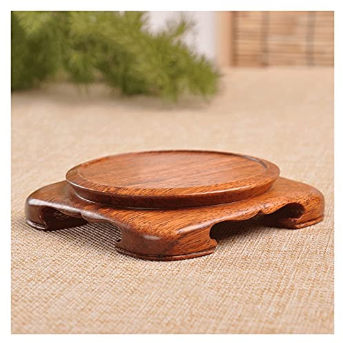 Bonsai-Basis Holzanzeige Stand Sockel Runde Form Vase Base for Teekanne Bonsai Jade Carving Ornamente 0.9 cm hoch Sockelständer