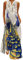 Ocean Plus Damen Langer Rock Vintage Druck Kleid mit V-Ausschnitt Ärmellose Tasche Sommerkleid (L, EIN Paar Pfauen)
