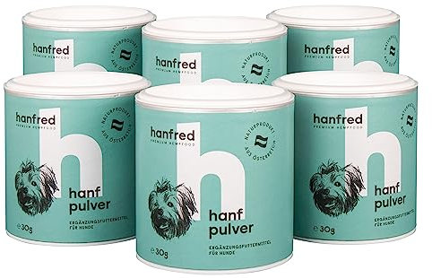 Hanfpulver für Hunde Mini aus Österrreich - Natürliche Beruhigung - 100% Naturbelassen - 6 x 30g (6er Pack)