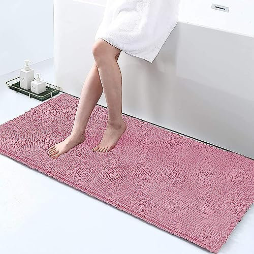 Il Gruppone Passione Casa Tappeto da Bagno Microfibra Super Soffice Lavabile in Lavatrice Antiscivolo Assorbente Lavaggio Rapido Super Morbido Bagno Doccia Camera Letto - Rosa - 60x120 cm