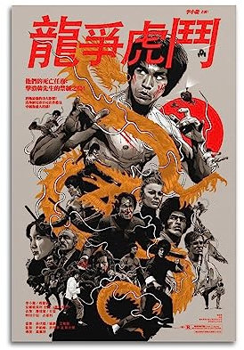 VZRSQZK Filmposter Enter The Dragon Bruce Lee, dekoratives Gemälde, Leinwand-Wandposter und Kunstdruck, modernes Familienschlafzimmer-Dekor-Poster, 20 x 30 cm