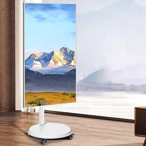 Carro de TV móvil con Ruedas - Soporte de TV con Ruedas Giratorio Horizontal y Vertical, para televisores de Pantalla de 24-55 Pulgadas, Soporte de TV con Ruedas Ajustable en Altura