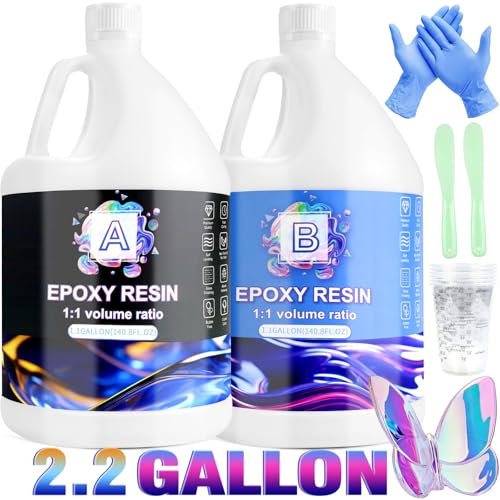 Ghguole Epoxidharz Set -8.5L Epoxidharz&Härter für Anfänger,Epoxy Gießharz for DIY,Art&Craft,Schimmelguss,Tischbeschichtung,Holz,Geschenk,Safe&Health