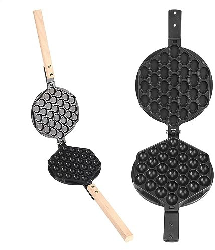 UPQRSG Bubble Waffle Maker Pan, Antihaft Waffeleisen Egg Bubble Pan, Eggettes Pan Cake Backplatte aus Aluminiumlegierung, Doppelseitiger Bubble Waffle Maker für Das Frühstück und mittagessen