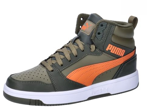 Puma Unisex Kinder Rebound V6 Mid WTR Jr Sneaker, Dark Olive Maple Syrup Puma Olive, 36 EU