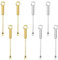 Luckious 8 Pcs Metal Tiny Snuff Spoon Micro Scoops - Medicine Powder Spoon Necklace Pendants (Golden and Silver), 2212-172A