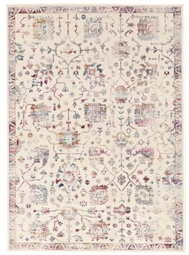 RugVista Wisteria Teppich, 200 x 300 cm, Mehrfarbig | Orientalische, Rechteckig, Mittlerer Stapel, Nur chemische Reinigung, Oeko-Tex 100, Wohnzimmer, Schlafzimmer, Küche