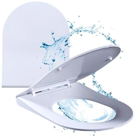 DIVID® Toilettendeckel, WC Sitz mit Absenkautomatik, Quick-Release Funktion, einfache Reinigung, Weiß, Toilettensitz mit verstellbaren Scharnieren, kunststoff (U-Form DIV-TD-004)