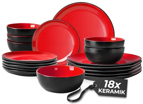 18 pcs Dishware Set Le Papillon (Red)