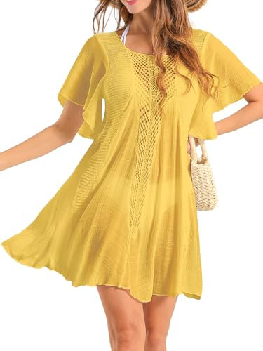 GroYolan Vestido Playa Mujer de Ganchillo Ropa Playa Boho para Verano Bikini Cover up Elegante para Vacaciones y Piscina Beach Dresses