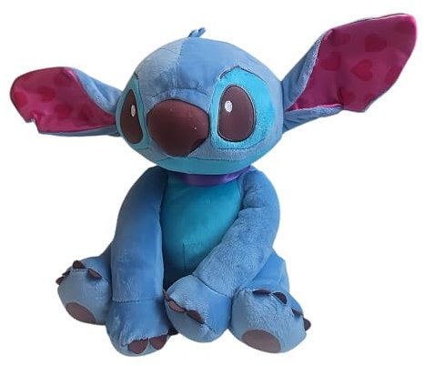 Ferro Stars Plüschtier Kompatibel mit Angel,Engel,Stitch mit Ohren mit Herzmuster plüsh Kuscheltier Plush ab den ersten Lebensmonaten geeignet (Lilo&Herz)