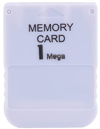 Memory Card 1MB Memory Card for One White Color Compatible with PS1 Games
