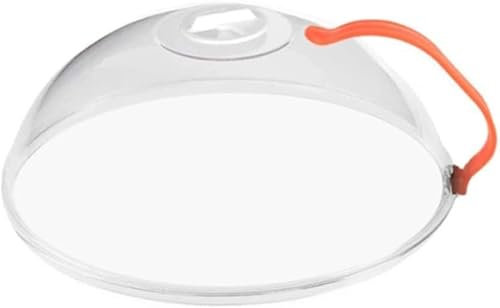 Microwave Plate Cover with Steam Vent, 26 cm Food Splatter Guard, Clear Plastic Lid with Orange Handle