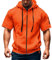 Pullover Herren Zipper, Kurzarm Kapuzen Mit Reißverschluss Sweatjacke Fitness Slim Einfarbig Sport Kapuzenpullover Outwear Sweatshirt Jacke Trachten Shirt Zip Hoodie Sweatshirt (XXL, Saffron)