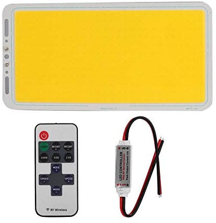 FTVOGUE 12-14V 15W COB LED Chip Dimmable LED Light Panel LED Lamp Lighting Board with RF7 Remote Controller for Car Home Work Lighting (Warm White)