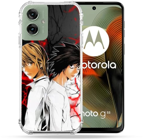 Cokitec Verstärkte Schutzhülle für Motorola G55 5G Manga Death Note Duo