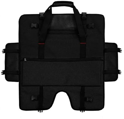 Case, Protective Monitor Bag, Adjustable Computer Case, Pockets, Travel Areas, High Performance Display, Transport for 20-24 Inch Screens, Office Commute Care, Black