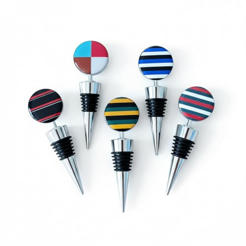 Personalised Rugby Team Colours Wine Bottle Stopper | Custom Club Colours | Durable Zinc Alloy & Silicone | Unique Gift for Rugby Fans, Players & Coaches