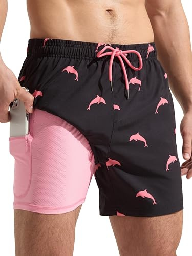 Arcweg Costume da Bagno per Uomo e Ragazzo, Pantaloncini da Bagno con Compressione Liner 2 in 1, ad Asciugatura Rapida, Pantaloncini da Surf Elastici con