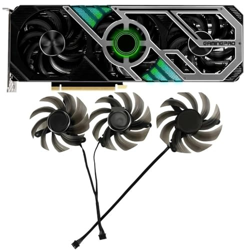 YLGOZFM Laptop-Ersatzteile GPU Video Kühler Grafikkarte Fan FD8015U12D TH8015S2H-PCC02 Für Emtek Emtekinc RTX 3070Ti Black Edition D6X 8G(Triple FD8015U12 Fan)