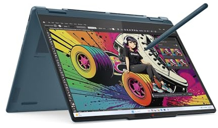 Lenovo Yoga 7 14 2.8K OLED 2-in-1 Touchscreen Laptop – AMD Ryzen AI 5 340, 16GB DDR5 RAM, 512GB SSD, WiFi 6E, Backlit Keyboard, Windows 11 – Tidal Teal