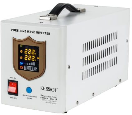 Notstromversorgung KEMOT PROsinus-700 URZ3406 Wechselrichter Reiner Sinus Ladefunktion 12V 230V 1000VA/700W, weiß