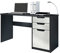 Vladon Schreibtisch Logan, Made in Germany, Bürotisch mit 2 Schubladen und 1 Tür, Schwarz matt/Beton Oxid Optik (129 x 76 x 60 cm)